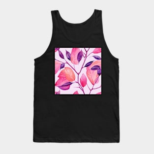 Pastel watercolor leaves pattern Tank Top